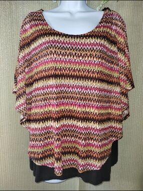 Women's Multicolor Chevron Knit Top - Unbranded